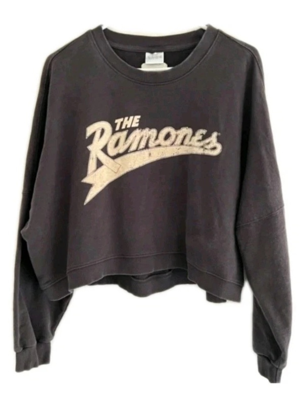 The Ramones Dark Charcoal Crewneck Cropped Sweatshirt